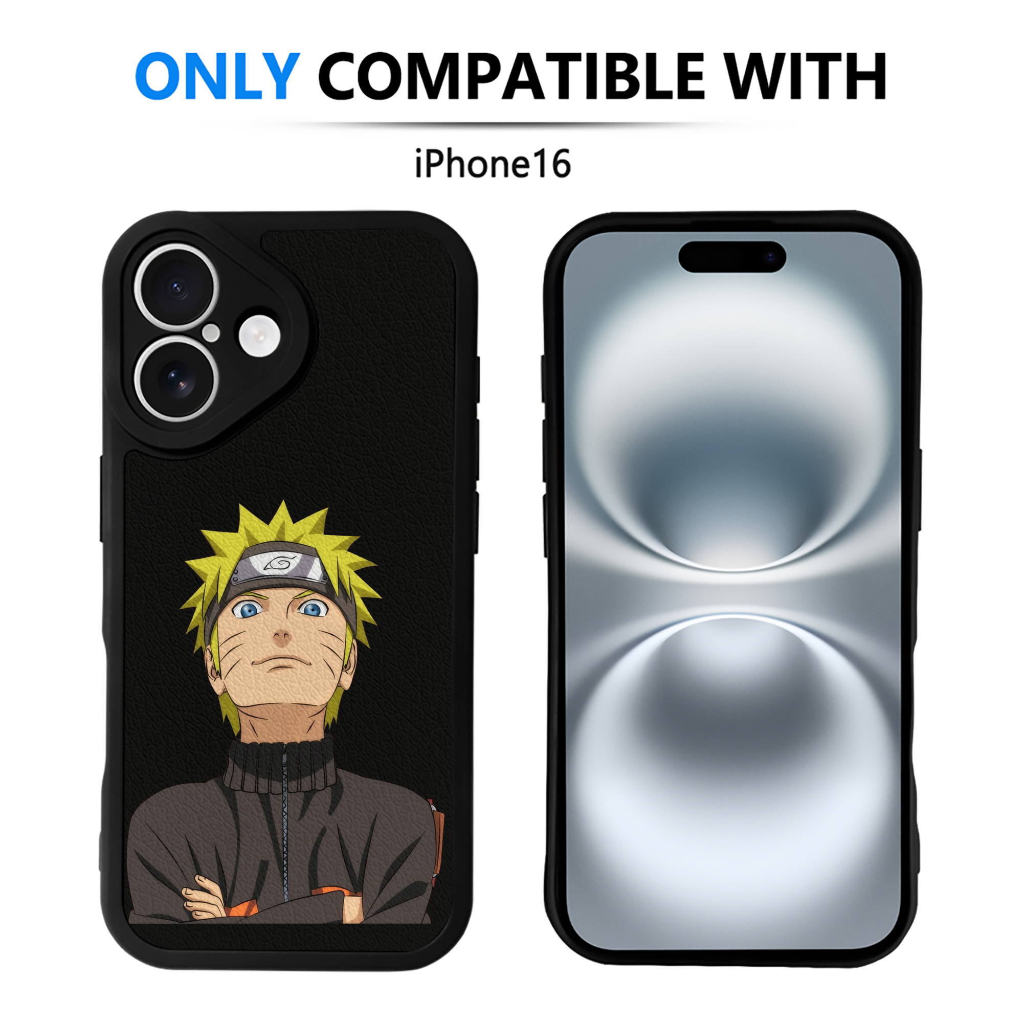 （画像用） NARUTO -ナルト- うずまき ナルト Uzumaki Naruto 【iPhone 16シリーズ対応】シリコンスマホケース（レザー調） 材質：シリコン